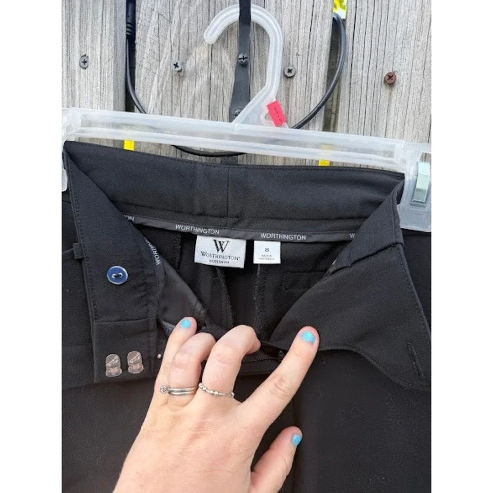 Worthington Modern Fit Black Dress Pants‎ Straight Leg Size 8 Office Career - Picture 2 of 4